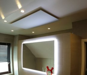 Infrared Heating Panel with integrated lights on wall