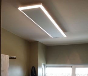 Infrared Heating Panel with integrated lights on ceiling